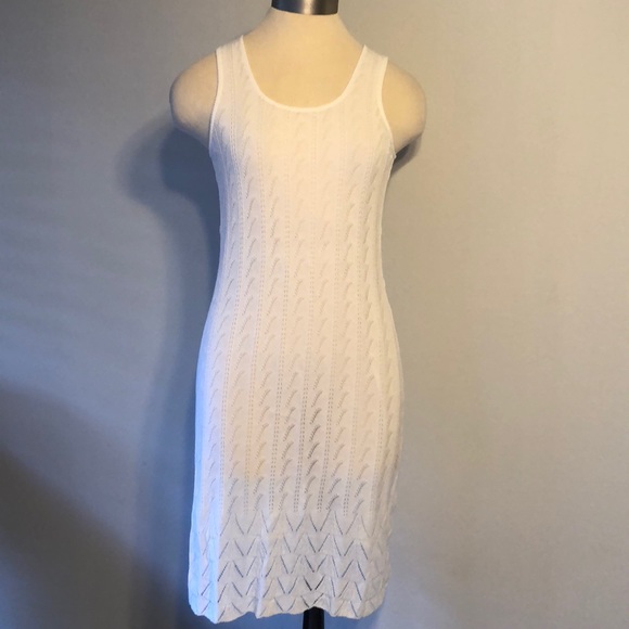 white knit maxi dress